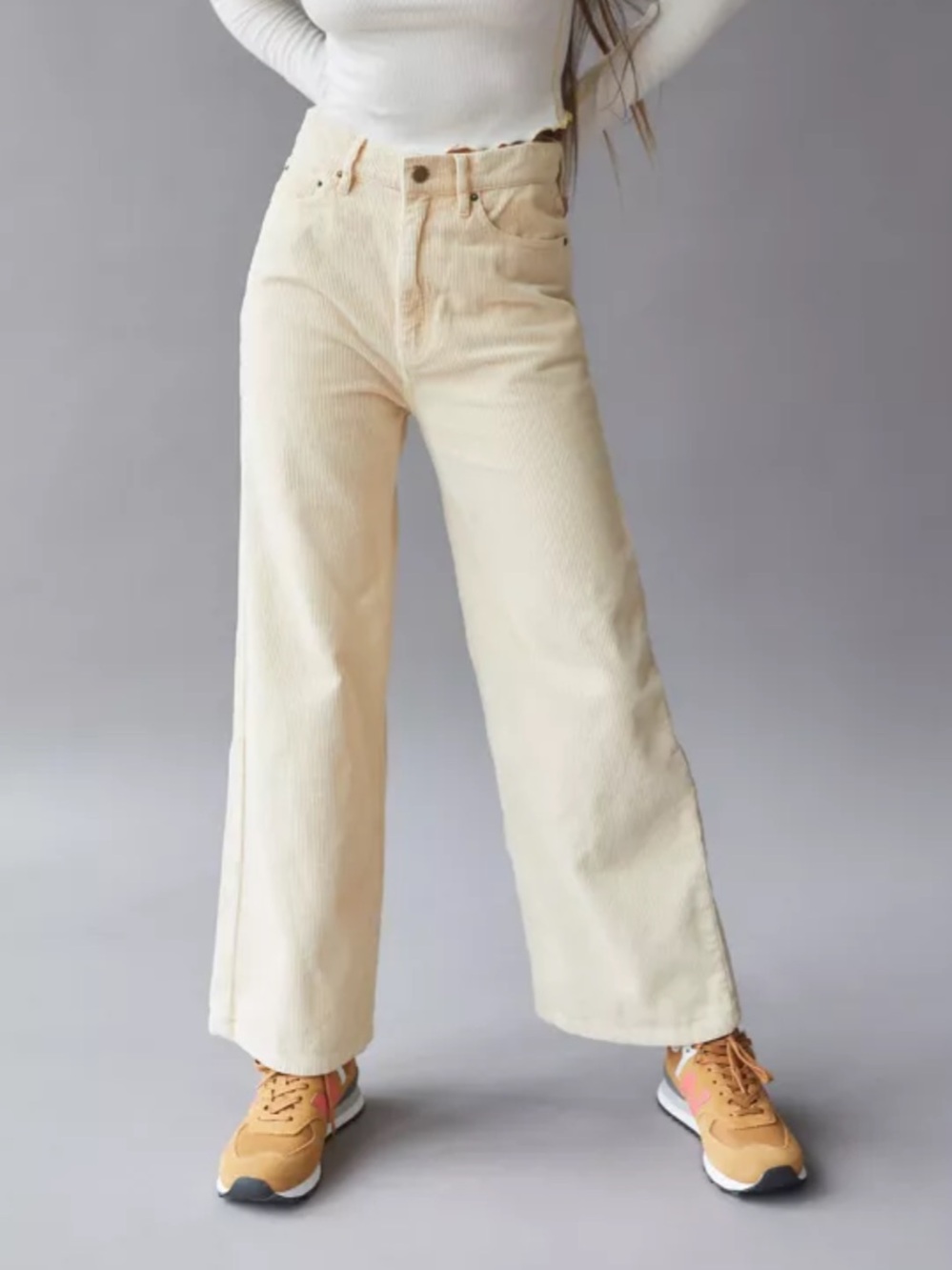 BDG Urban Outfitters Women 29 Beige Relaxed Retro High & Wide Corduroy Pant